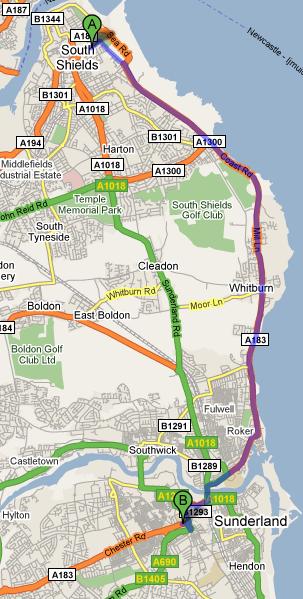 Annie's Guest House to City Campus, University of Sunderland